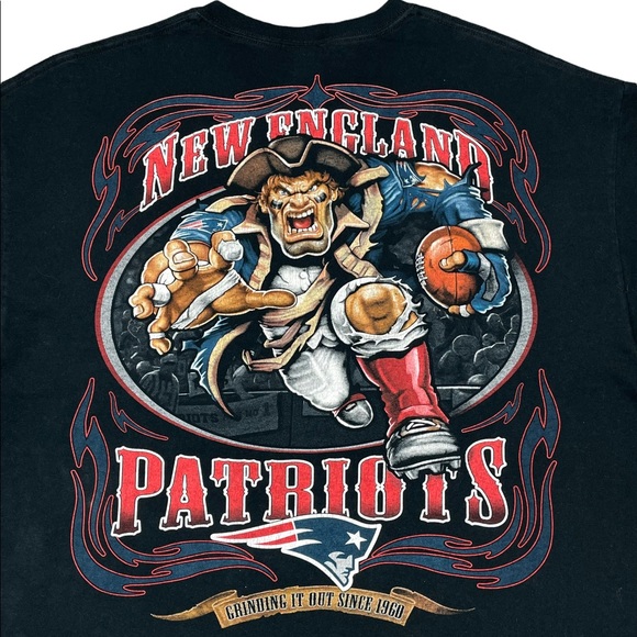 Vintage NEW ENGLAND PATRIOTS T-Shirt Majestic early 00s y2k Mullet sz XL - Picture 5 of 8